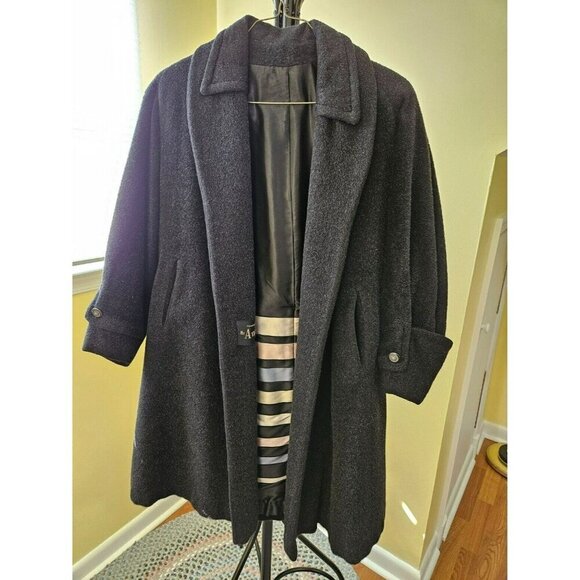 Wool Coat Womens Sz M-L Black‎ Wool Mr. Angelo Old Money Outlander Series